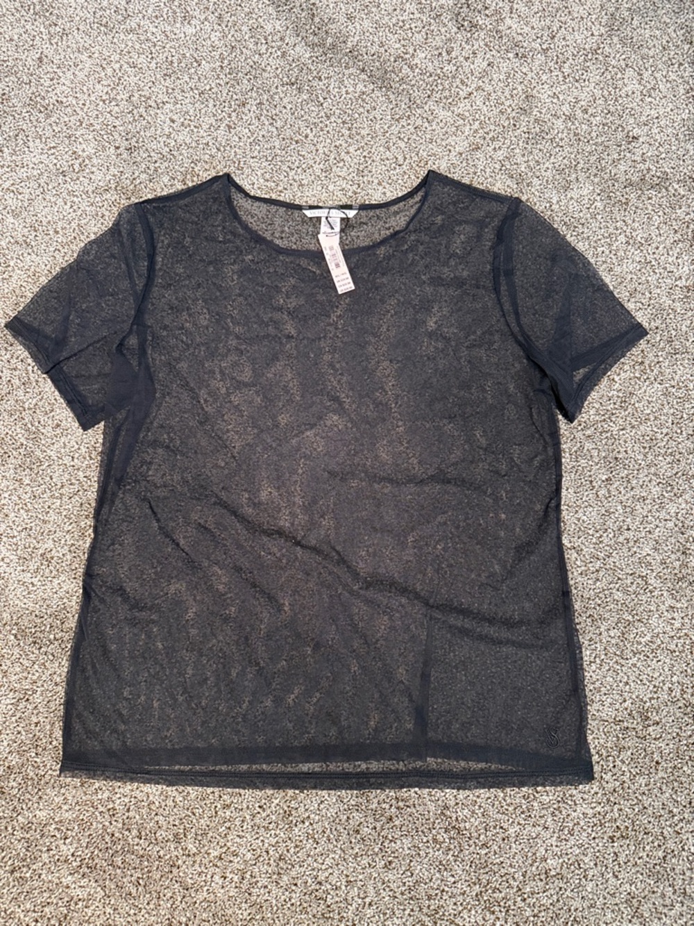 Victoria’s Secret sheer Short-Sleeve Mesh Top - Black